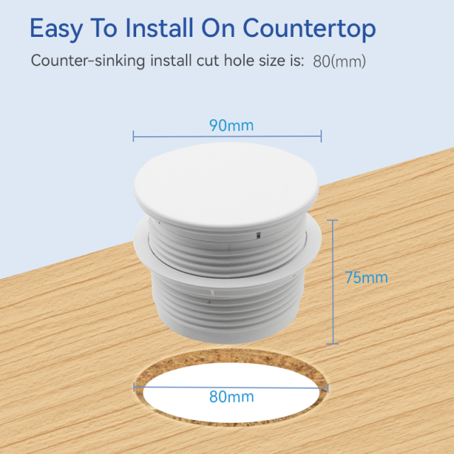 Electrical supplier white French standard white flip cover power grommet with French outlet