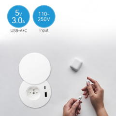 Electrical supplier white French standard white flip cover power grommet with French outlet