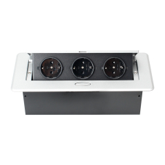 Wholesale sliver pop up power socket power hidden desk socket with 3 eu outlets