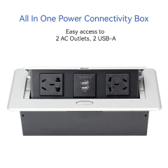 Wholesale China silver alloy 220 v power hidden desk countertop pop up socket 3 ac outlets dual usb