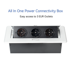 Wholesale sliver pop up power socket power hidden desk socket with 3 eu outlets
