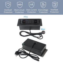 Wholesale Netherlands standard kitchen worktops hidden desk USB pop up sockets with 2 ac outlets