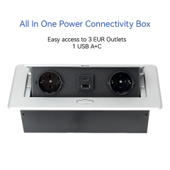 Kitchen worktops hidden desk 3 pin eu pop up sockets built-in safety sockets with 2 ac outlets