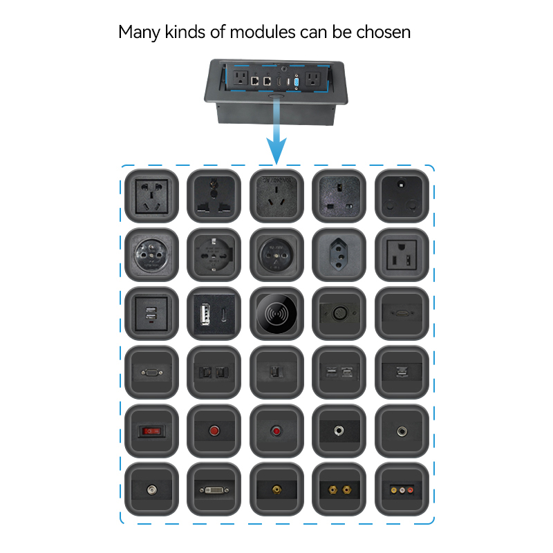 Wholesale multimedia Canada pop up sockets kitchen worktops hidden desk 3 ging 2 ac outlets socket