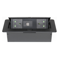 Factory pop up electrical outlet waterproof socket built in socket 2 pin UK pop up sockets with 2 USB A