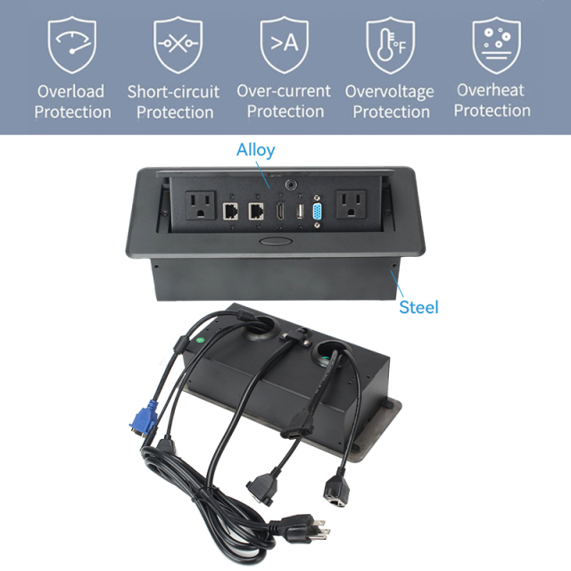 Wholesale multimedia Canada pop up sockets kitchen worktops hidden desk 3 ging 2 ac outlets socket