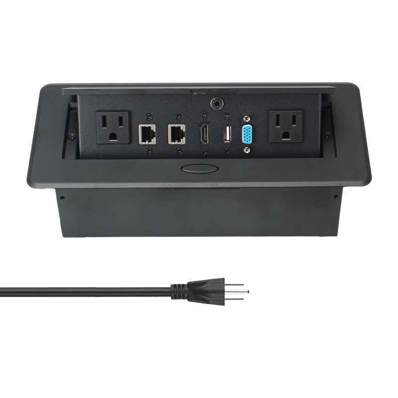 Wholesale multimedia Canada pop up sockets kitchen worktops hidden desk 3 ging 2 ac outlets socket