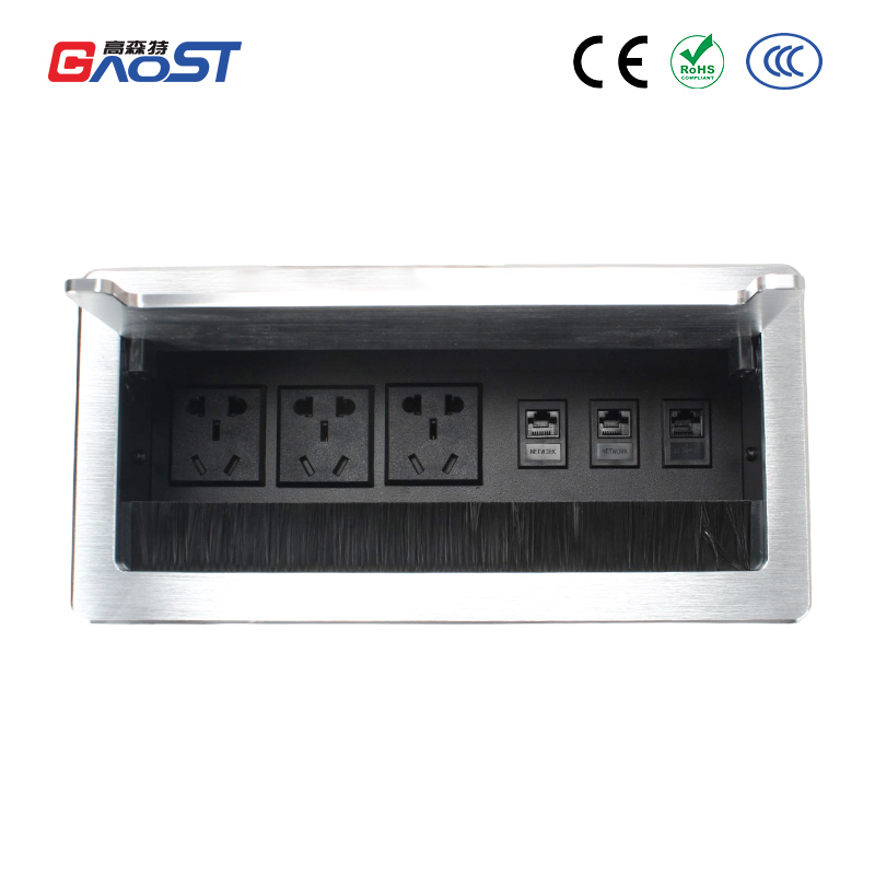 Conference New China Table Universal Socket Multi-media Pop up socket extension wire with network rj45