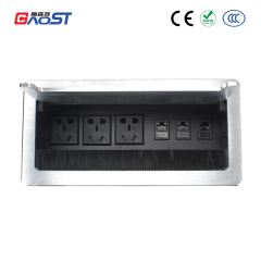 Conference New China Table Universal Socket Multi-media Pop up socket extension wire with network rj45