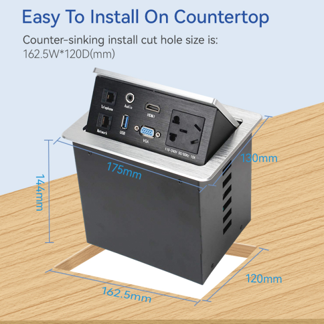 Conference New China Cable Organize Socket Multi-media Pop up socket extension wire with network VGA