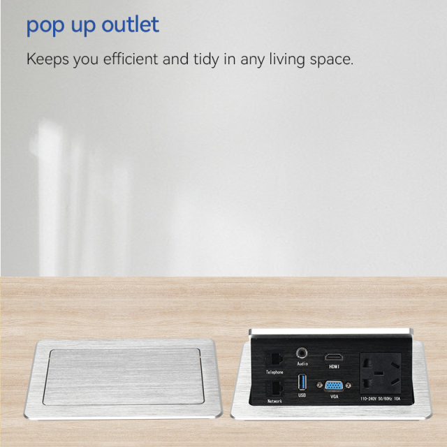 Conference New China Cable Organize Socket Multi-media Pop up socket extension wire with network VGA