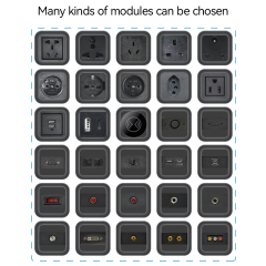 Modern Furniture Conference Tabletop Socket Electrical Materials Multi-function flip up power socket brushed sliver