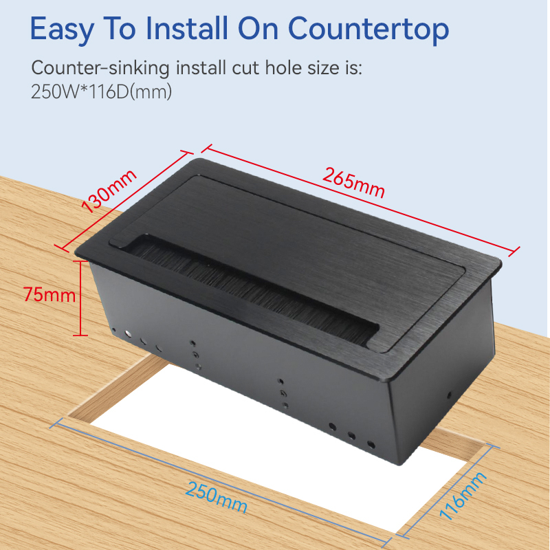 Modern Furniture Conference Tabletop Socket Electrical Materials Multi-function flip up power socket brushed sliver