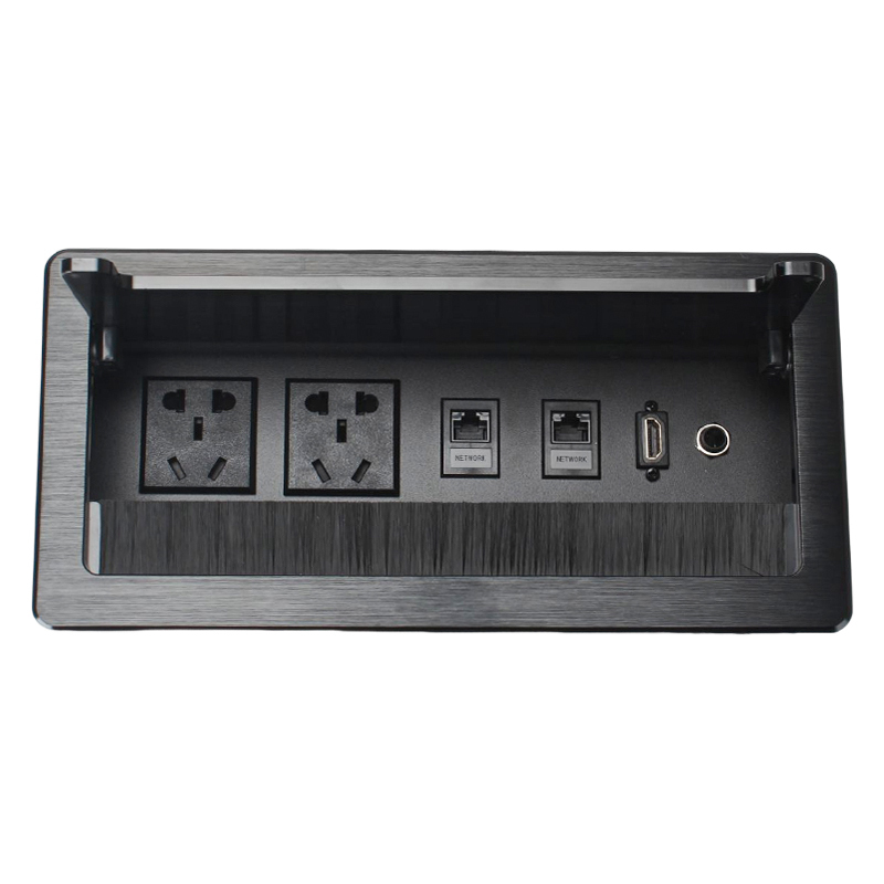 Modern Furniture Conference Tabletop Socket Electrical Materials Multi-function flip up power socket brushed sliver