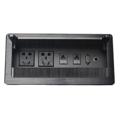 Modern Furniture Conference Tabletop Socket Electrical Materials Multi-function flip up power socket brushed sliver