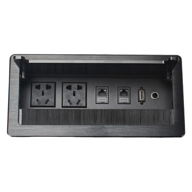 Modern Furniture Conference Tabletop Socket Electrical Materials Multi-function flip up power socket brushed sliver
