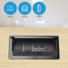 Modern Furniture Conference Tabletop Socket Electrical Materials Multi-function flip up power socket brushed sliver