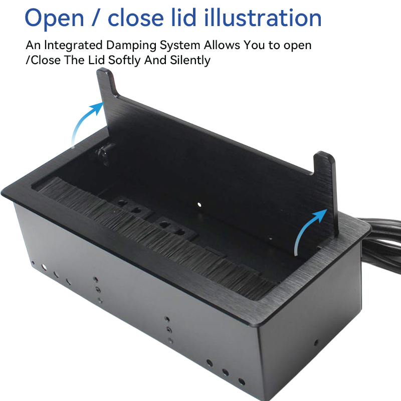 Modern Furniture Conference Tabletop Socket Electrical Materials Multi-function flip up power socket brushed sliver