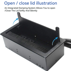Modern Furniture Conference Tabletop Socket Electrical Materials Multi-function flip up power socket brushed sliver