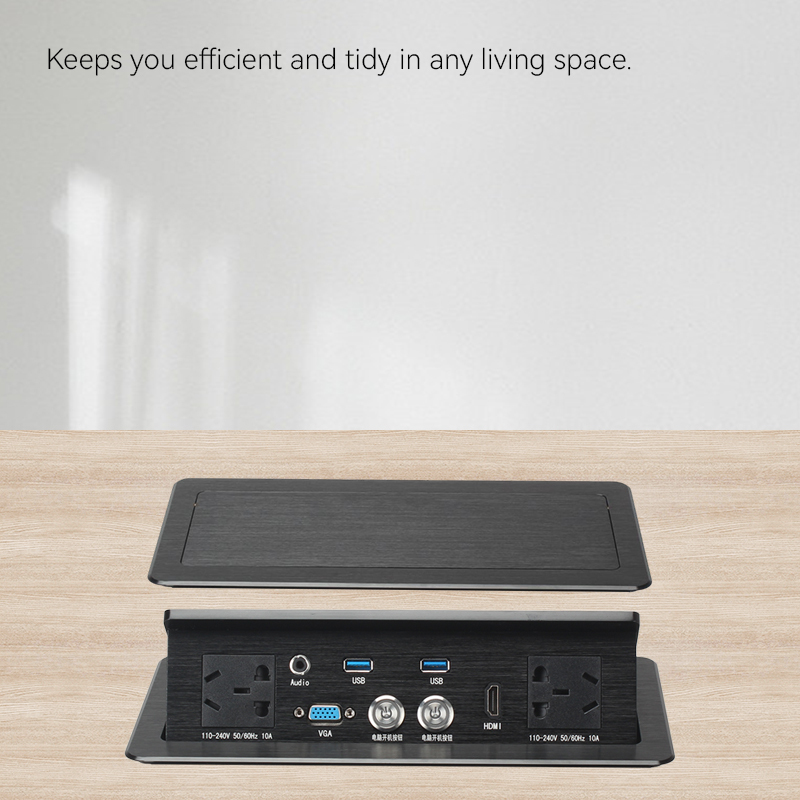 Hot sale Table Top Power Socket Hidden Desktop Power Socket Pop Up Socket VGA For Home Office