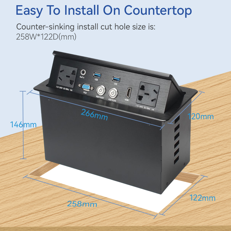 Hot sale Table Top Power Socket Hidden Desktop Power Socket Pop Up Socket VGA For Home Office