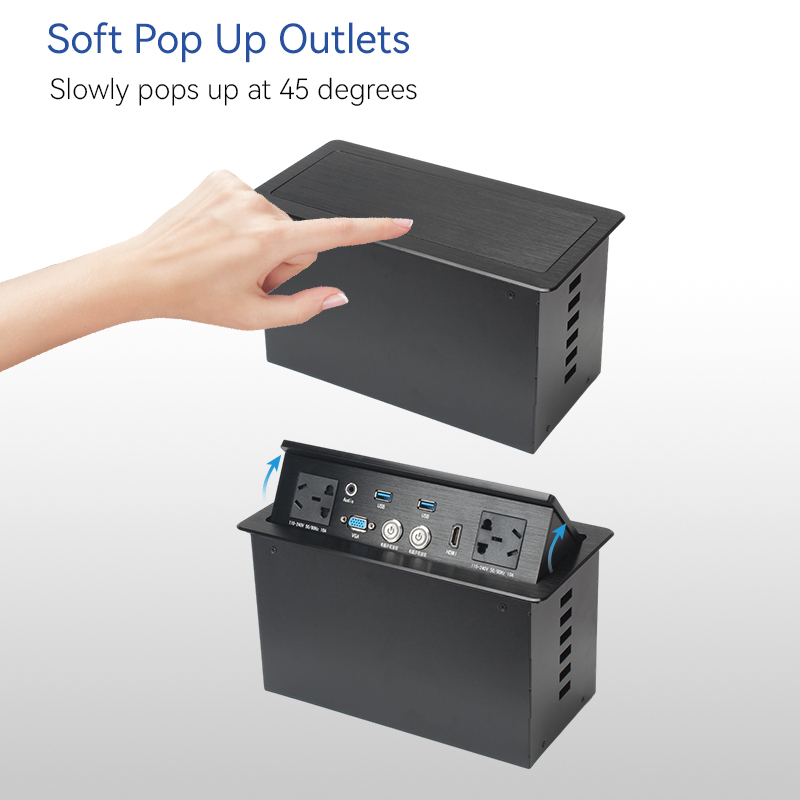 Hot sale Table Top Power Socket Hidden Desktop Power Socket Pop Up Socket VGA For Home Office
