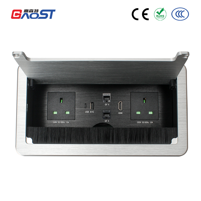 Conference Tabletop Recessed Outlet Flip Up Socket Table Flip Electrical Desk Flip Up Socket