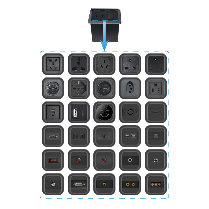 Conference Tabletop Desk Socket Plug Suppliers Electric switch Pop Up Socket Phone Network Box