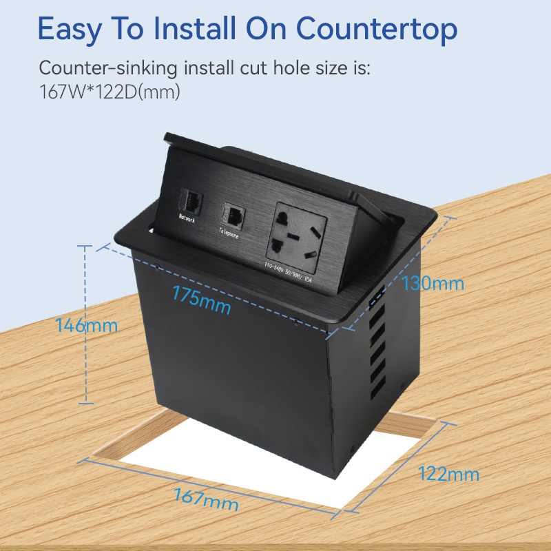 Conference Tabletop Desk Socket Plug Suppliers Electric switch Pop Up Socket Phone Network Box