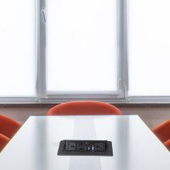 Conference Black Recessed Pop UP Socket with USB Ports,Table Power Strip,Desktop Charging Station with 2-Outlets and 2 USB Ports