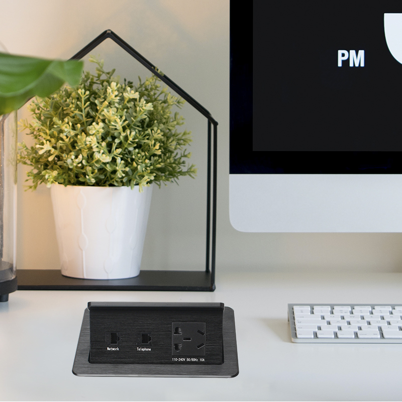 Conference Tabletop Desk Socket Plug Suppliers Electric switch Pop Up Socket Phone Network Box