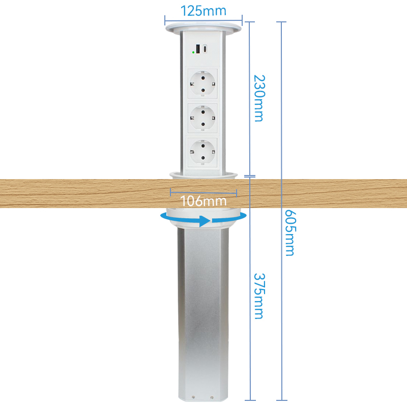 Gaost Kitchen countertop Desktop Socket EU Pop Up socket