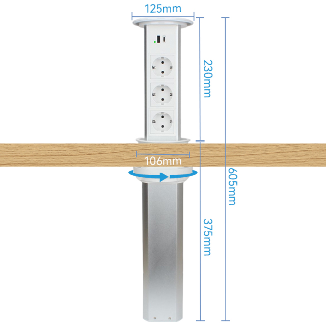 Gaost Kitchen countertop Desktop Socket EU Pop Up socket