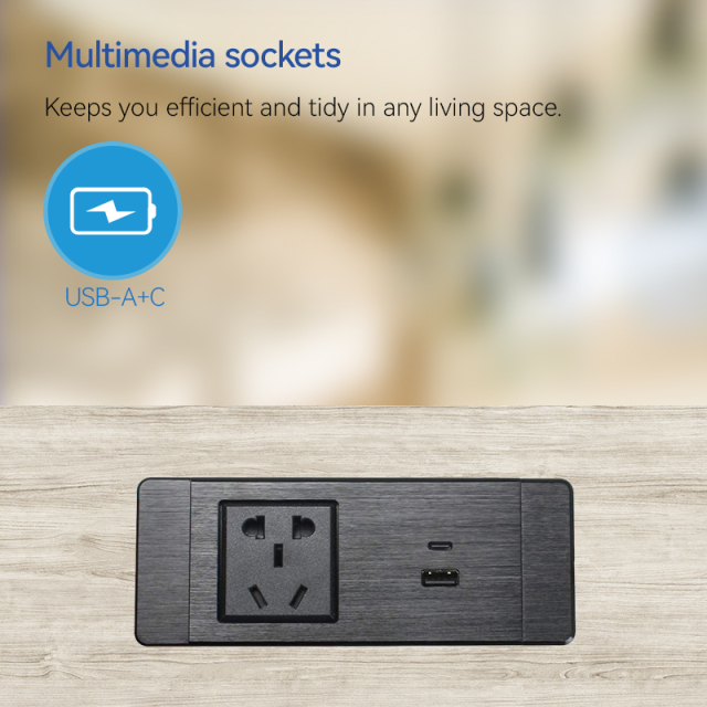 Factory Desktop Socket Aluminum Alloy Power Strip Plug Extension China Power Strip With Type C Usb A