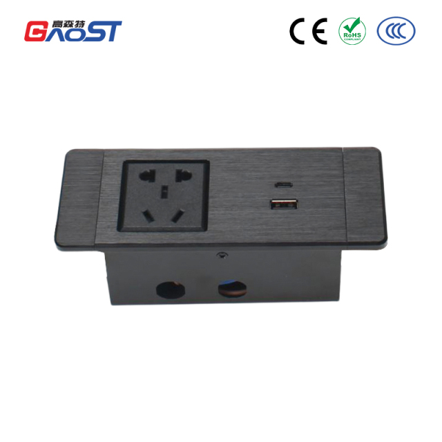 Factory Desktop Socket Aluminum Alloy Power Strip Plug Extension China Power Strip With Type C Usb A