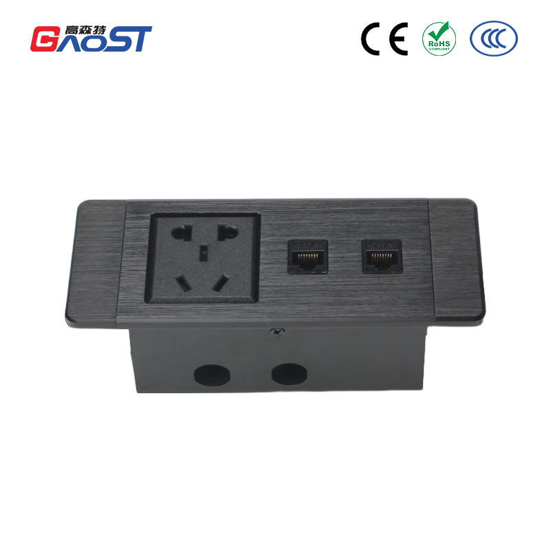 High Quality Desktop Power Smart Office recessed China standard power strip with 2 CAT 6