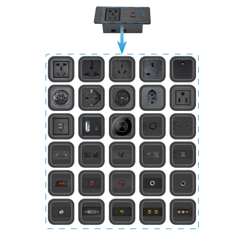 Factory Desktop Socket Aluminum Alloy Power Strip Plug Extension China Power Strip With Type C Usb A