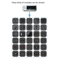 Conference Tabletop Electrical Kitchen China Flip Up Socket Wireless Charging Socket with USB Charging
