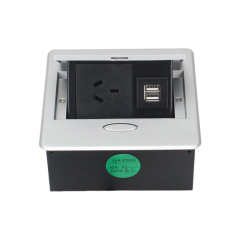 Small size sliver SAA certifiaction Australian alloy electric box top sofa office pop up socket desk power cable plug