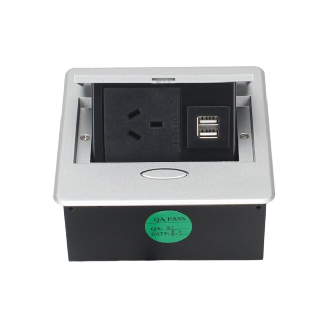 Small size sliver SAA certifiaction Australian alloy electric box top sofa office pop up socket desk power cable plug