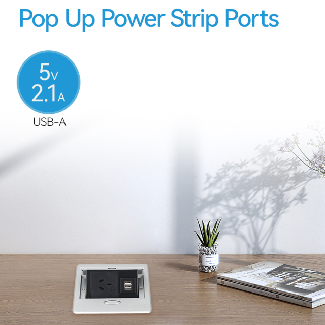 Small size sliver SAA certifiaction Australian alloy electric box top sofa office pop up socket desk power cable plug