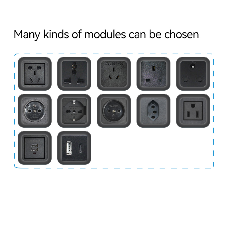 Hot Sale Multimedia Under Desk Edge Power Strip With 2 Usb Port RJ45 Mental Panel Power Outlet Socket