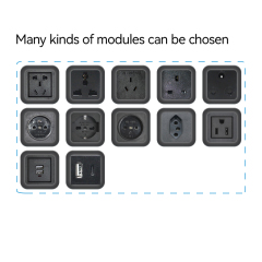 Hot Sale Multimedia Under Desk Edge Power Strip With 2 Usb Port RJ45 Mental Panel Power Outlet Socket