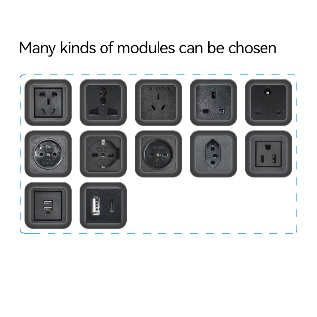 Hot Sale Multimedia Under Desk Edge Power Strip With 2 Usb Port RJ45 Mental Panel Power Outlet Socket