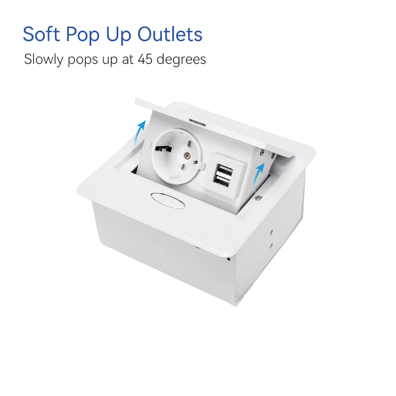 White table pop up power outlet socket 2 usb a pop up electrical outlet for countertops