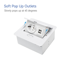 White table pop up power outlet socket 2 usb a pop up electrical outlet for countertops