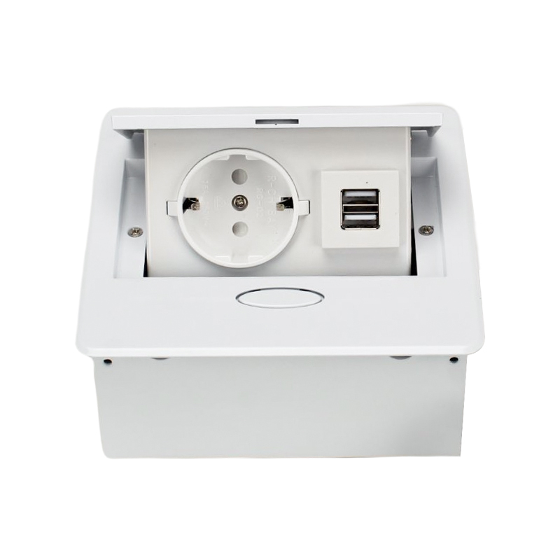 White table pop up power outlet socket 2 usb a pop up electrical outlet for countertops