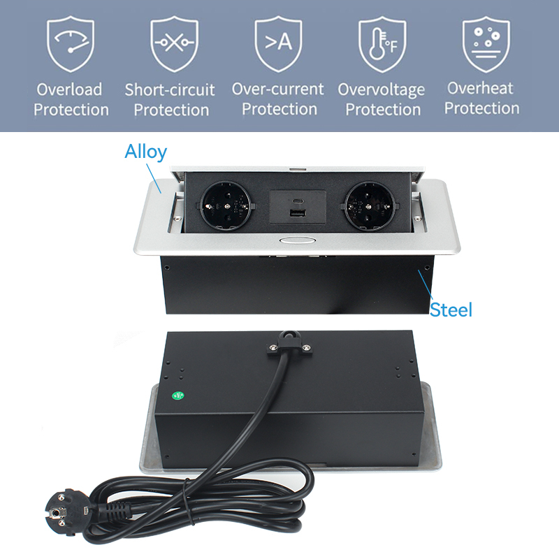 GAOST table EU German French pop up electrical outlet for countertops with USB A Type C