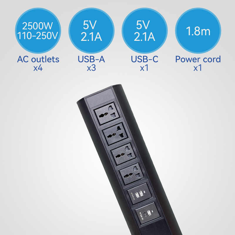 Hot sell mental universal floor electrical outlet floor mounted electrical outlet with 4 outlets 4 usb a