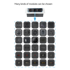 Wholesale sliver pop up power socket power hidden desk socket with 3 eu outlets